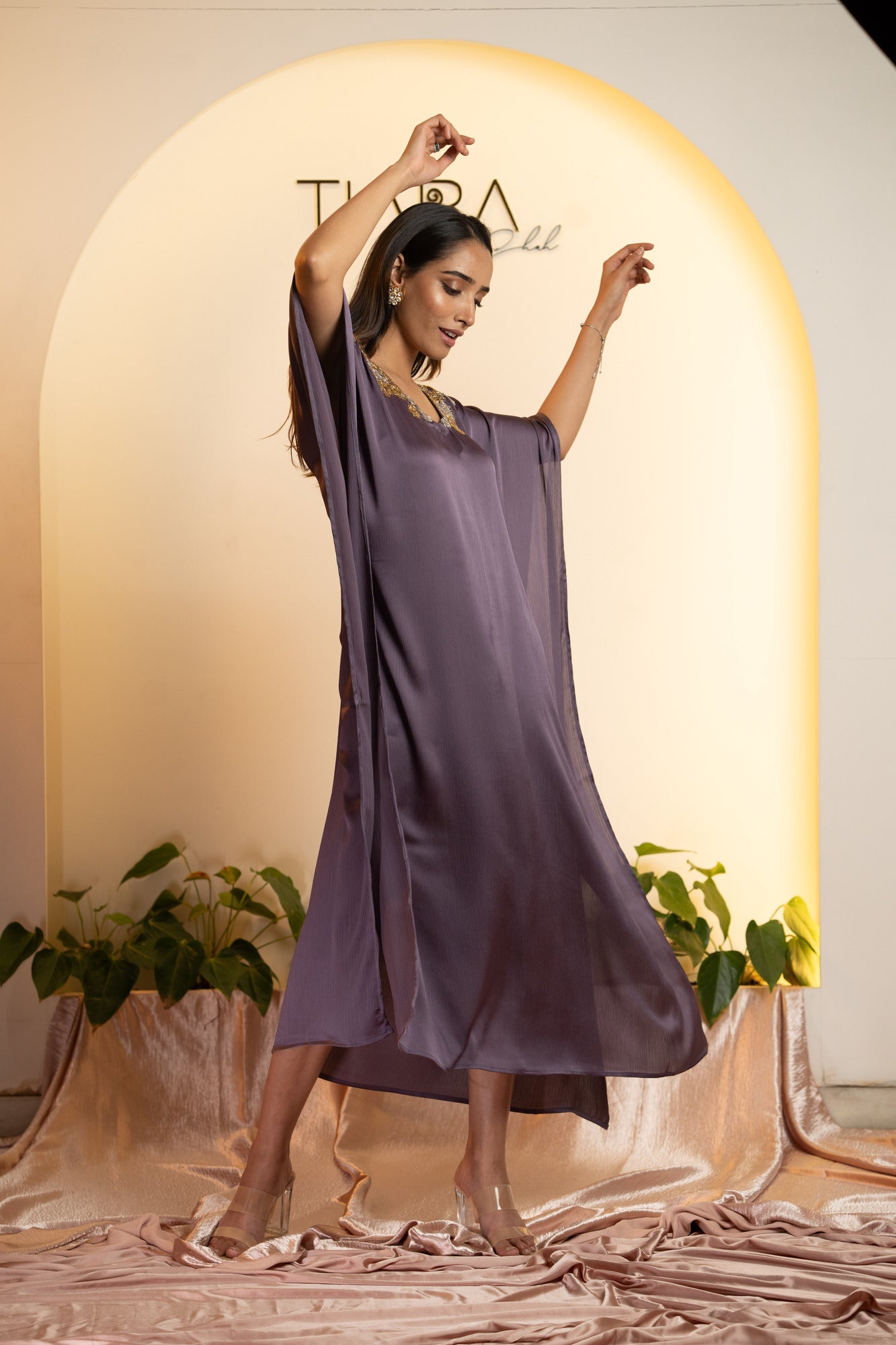 Purple and Gold Kaftan