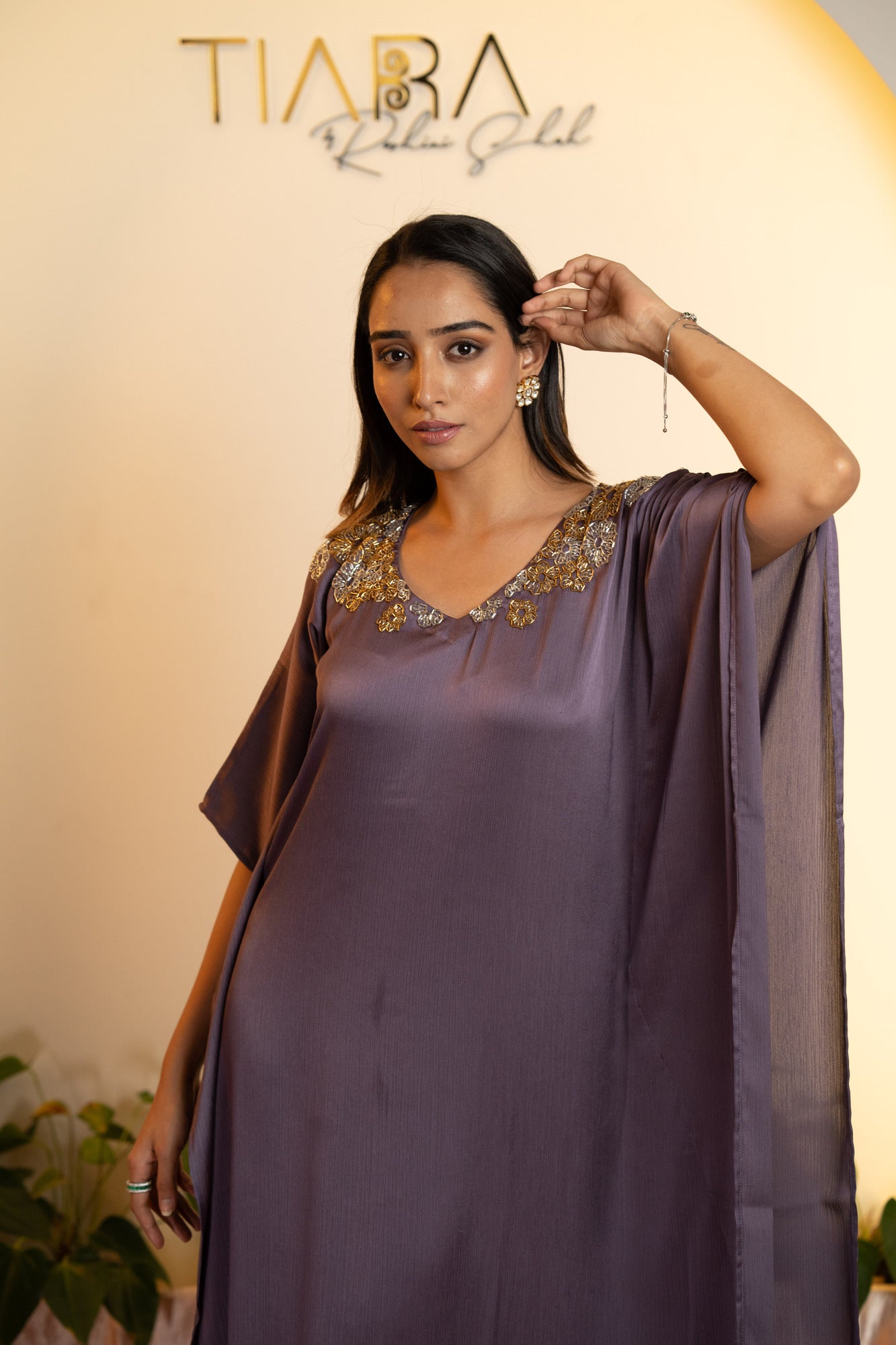 Purple and Gold Kaftan