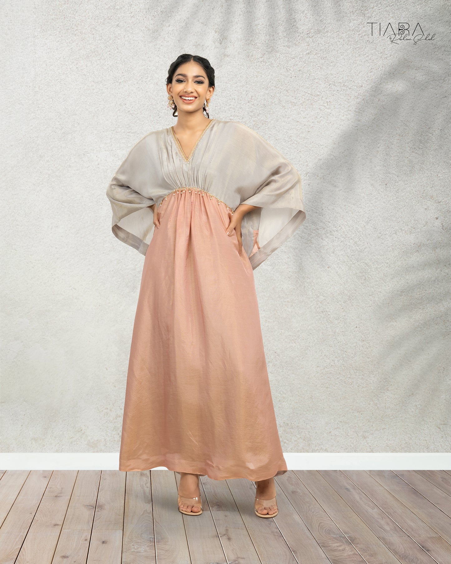 Kaari -  Kaftan (Pink & Grey)