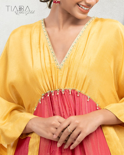 Kaari -  Kaftan (Yellow & Red)